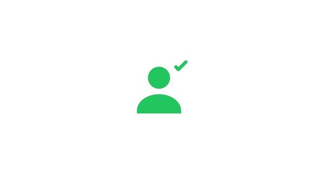 User Add Friend Icon Animation &ndash; Profile Plus to Check Mark Social Media Connection Concept