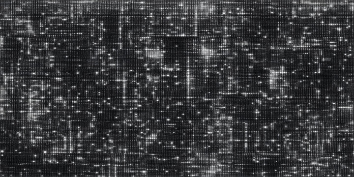 A futuristic digital wallpaper features a seamless pattern of green binary code flowing over a black grunge texture to create a high-tech vector art backdrop for modern science and business web design