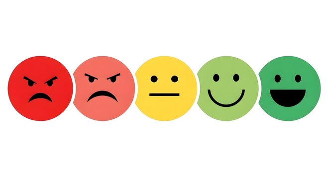 colorful emoji faces with expressive shapes representing emotions and moods for communication