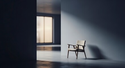 Fototapeta premium Minimalist Interior Design - A Study in Light and Shadow.