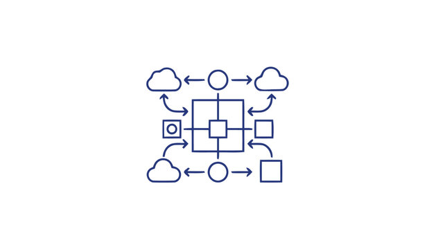 Centralized System Connecting Clouds and Devices with Data Flow.
