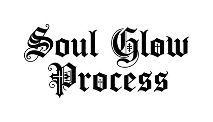 Fototapeta premium Soul Glow Process. lettering and all elements in black. Vector style. AWhite background. Pure white background. Perfect isolation and visual consistency.