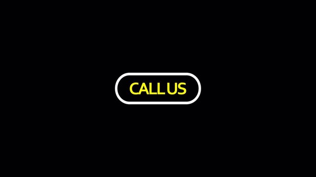 Call us button icon animation in 4K animation with alpha channel , Call us now text sign button animation for online store, websites in transparent background call us! button animation 