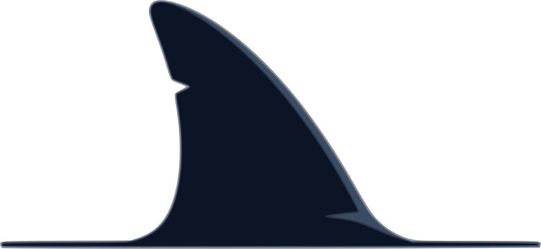 Sleek Shark Fin Isolated Minimalist Flat Vector Icon
