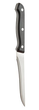 Kitchen Knife With Black Handle for Precise Cutting and Food Preparation isolated on white background