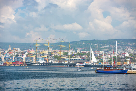 Varna , Bulgaria - May  1, 2014: Black Sea Tall Ships Regatta and Port Varna, Spring Festival