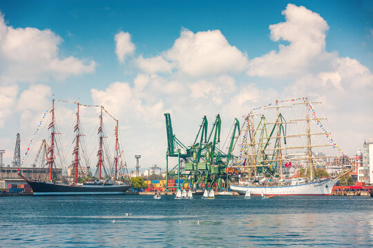 Varna , Bulgaria - May  1, 2014: Black Sea Tall Ships Regatta and Port Varna, Spring Festival