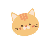 Hand drawn cute ginger cat face illustration © MD SOHANUR RAHMAN