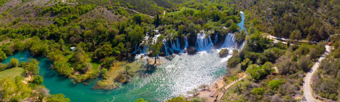 Kravica Falls is a large tuff waterfall on the Trebižat River in the karst region of Herzegovina, Bosnia and Herzegovina.