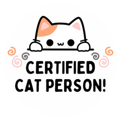 Cute cat person character sticker design © MD SOHANUR RAHMAN