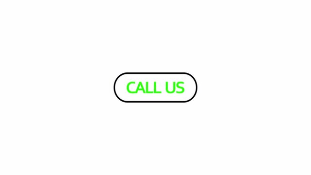 Call us button icon animation in 4K animation with alpha channel , Call us now text sign button animation for online store, websites in transparent background call us! button animation