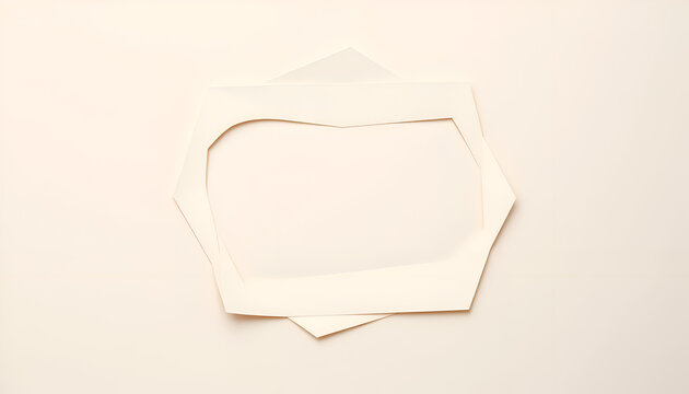 Abstract Cut Paper Shape on Minimal Background