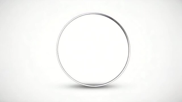 Circular metal frame on white background with blank center  