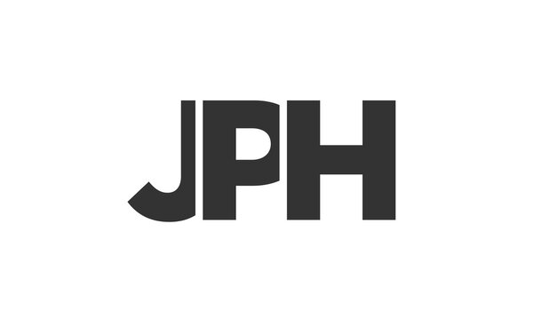JPH logo design template with strong and modern bold text. Initial based vector logotype featuring simple and minimal typography. Trendy company identity.