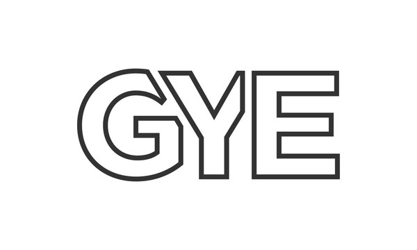 GYE logo design template with strong and modern bold text. Initial based vector logotype featuring simple and minimal typography. Trendy company identity.