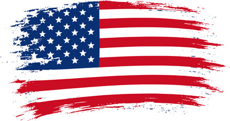 USA Flag Brush Stroke Paint Style American Design © Stefanina