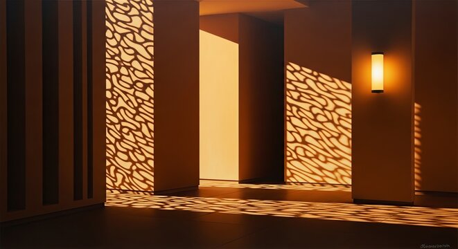 Architectural Interior Design with Light and Shadow.