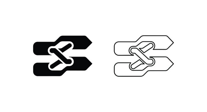 Modern Minimalist Interlocking S Logo Design Ideas Vector