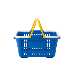 Fototapeta premium Blue and Yellow Plastic Shopping Basket