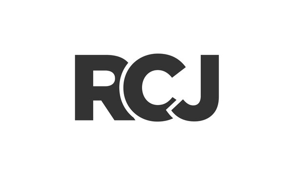 RCJ logo design template with strong and modern bold text. Initial based vector logotype featuring simple and minimal typography. Trendy company identity.