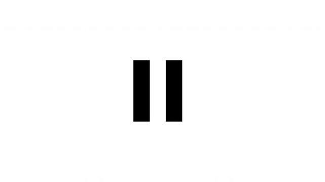 Minimalist Start Play To Pause Button In Transition Animation For Video Players And Multimedia Black On White Background