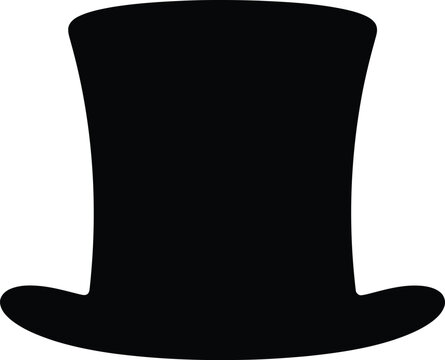 Silhouette vintage classic top hat for gentleman magician costume vector illustration