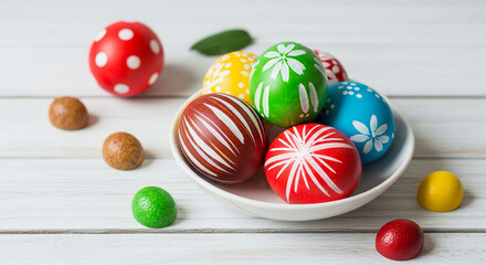 Fototapeta premium Easter Eggs Minimal Pastel Composition