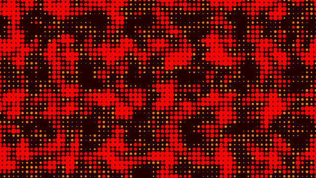 Abstract Red and Orange Halftone Pattern with Dark Spots Modern Graphic Design isolated on transparent background