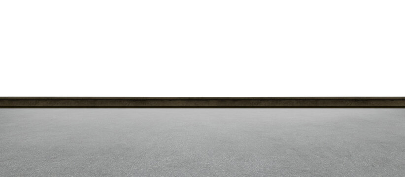 3d rendering asphalt floor with white background creating empty stage
