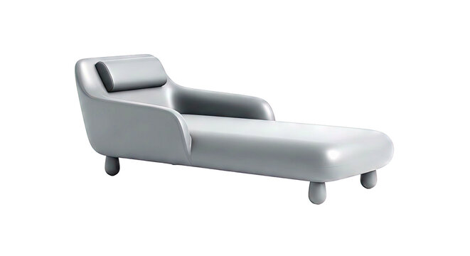 Modern Grey Chaise Lounge with Pillow