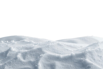 Fototapeta premium Snowdrift forming a natural white heap of fresh, cold winter snow, perfect for seasonal designs. Transparent background