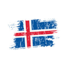 Iceland flag with grunge effect - vector illustration © KR Studio