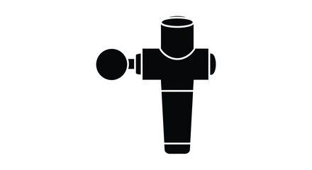 Fototapeta premium A simple black silhouette depicts a faucet or valve with a handle and spout high quality