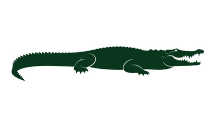 Fototapeta premium Green crocodile logo on white background, a symbol of strength and resilience.