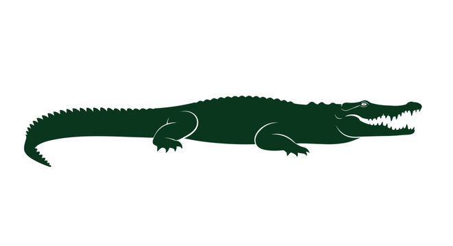 Green crocodile logo on white background, a symbol of strength and resilience.