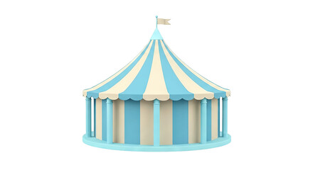 Fototapeta premium Blue and Beige Striped Circus Tent