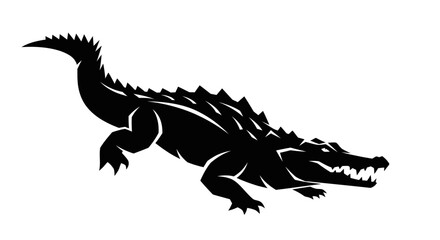 Fototapeta premium Powerful Alligator Silhouette Vector Illustration.
