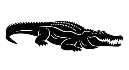 Fototapeta premium Powerful Alligator Silhouette Vector Illustration.