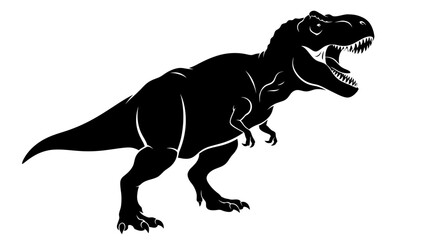 Powerful Tyrannosaurus Rex silhouette illustration. © Alule