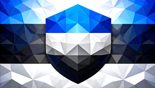 Low-poly world flags composition illustration