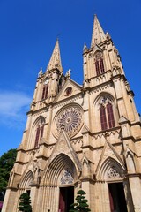 Fototapeta premium Sacred Heart Cathedral architecture in Renmin subdistrict of Yuexiu district of Guangzhou city in Guangdong, China.