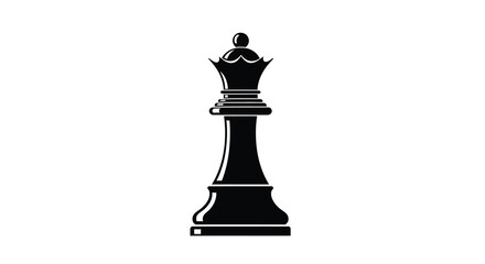 Fototapeta premium A stark black silhouette depicts a chess queen standing prominently on a white background high quality