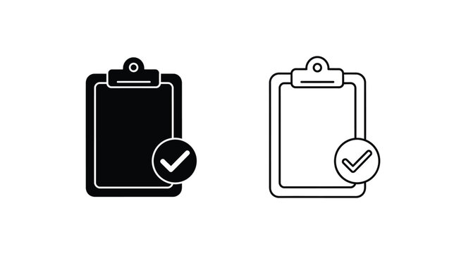 Clipboard Checklist Templates & Task Trackers for Productivity Vector