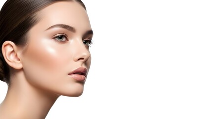 Fototapeta premium Beautiful Woman's Face with Perfect Skin, Beauty and Skincare Concept