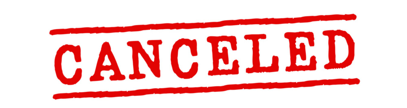 Text "Canceled" (UK) on red stamp	