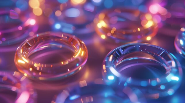 clean minimal mesh rings with soft light dots