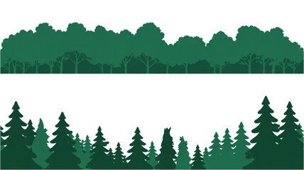 Lush green forest canopy with dense tree foliage along a horizontal divide Vector © MOHAMMAD SALIM 