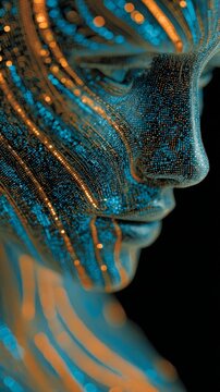 Futuristic ai: visualizing the future with data-driven insights. Communication network. Intricate code and circuits: ai's futuristic heads-up display. Online networking. Network signals.