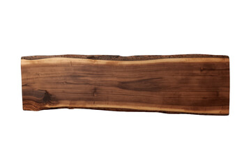 Fototapeta premium Walnut live edge wood slab with natural bark edge featuring rustic brown wood grain texture