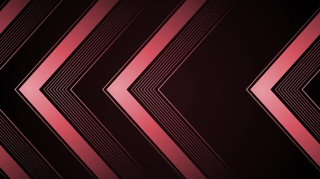 Metallic chevron dark geometric shape background animation, Abstract dark geometric background with chevron lines converging toward center
